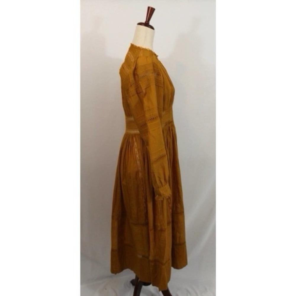 Women’s Long Sleeve Midi Dress in Burnt Orange - Picture 4 of 15